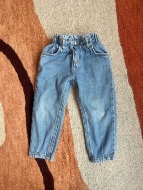 Zara Baby Kids Light Blue Paperbag Waist Denim Jeans